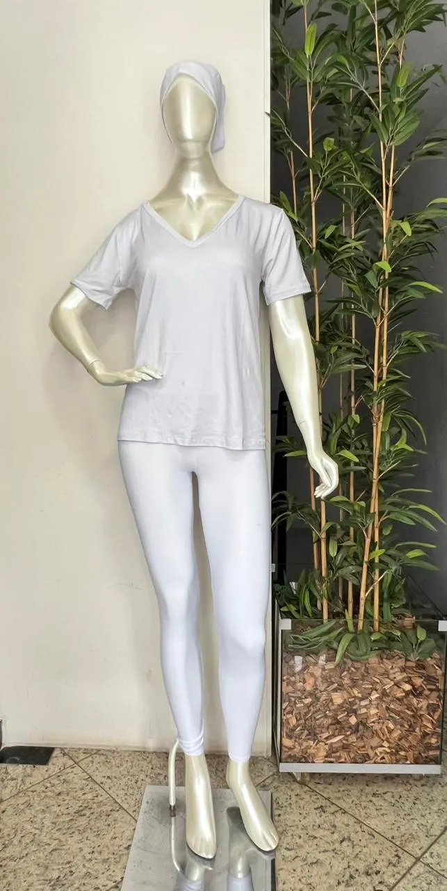 Camisa Branca e Legging Branca — Artveste Uniformes