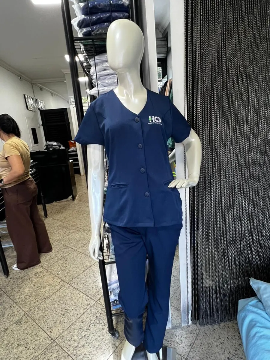 Conjunto Scrub Azul Marinho Personalizado — Artveste Uniformes