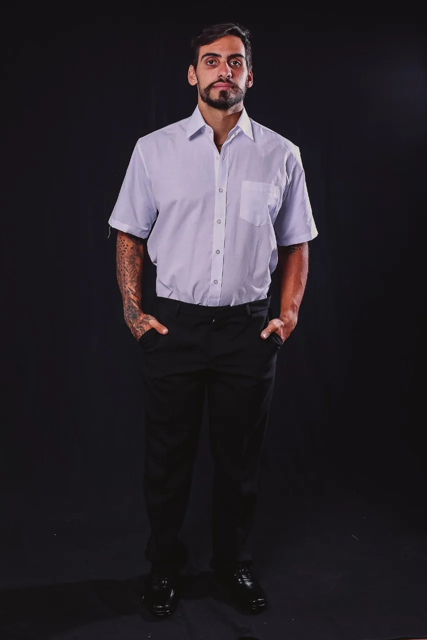 Camisa Social Branca Manga Curta — Artveste Uniformes