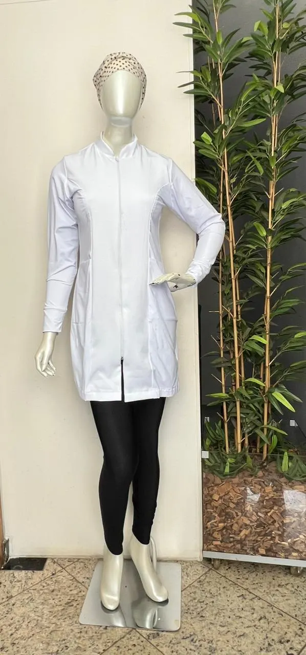 Guarda Pó Manga Longa Zíper Branco 2 — Artveste Uniformes