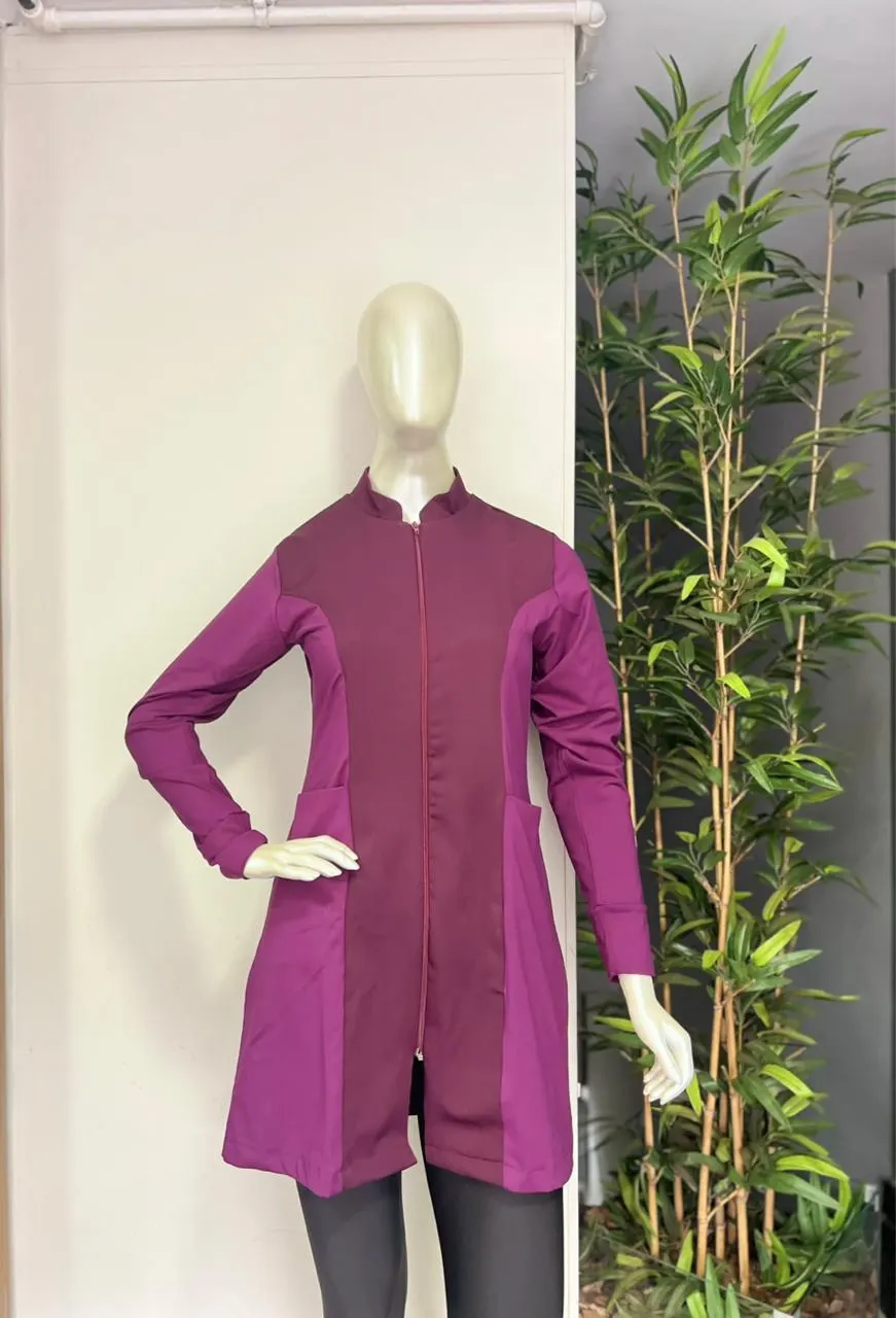 Guarda Pó Manga Longa Zíper Roxo — Artveste Uniformes