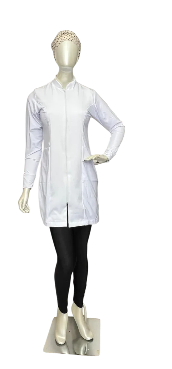 Jaleco Manga Longa Zíper Branco 2 — Artveste Uniformes