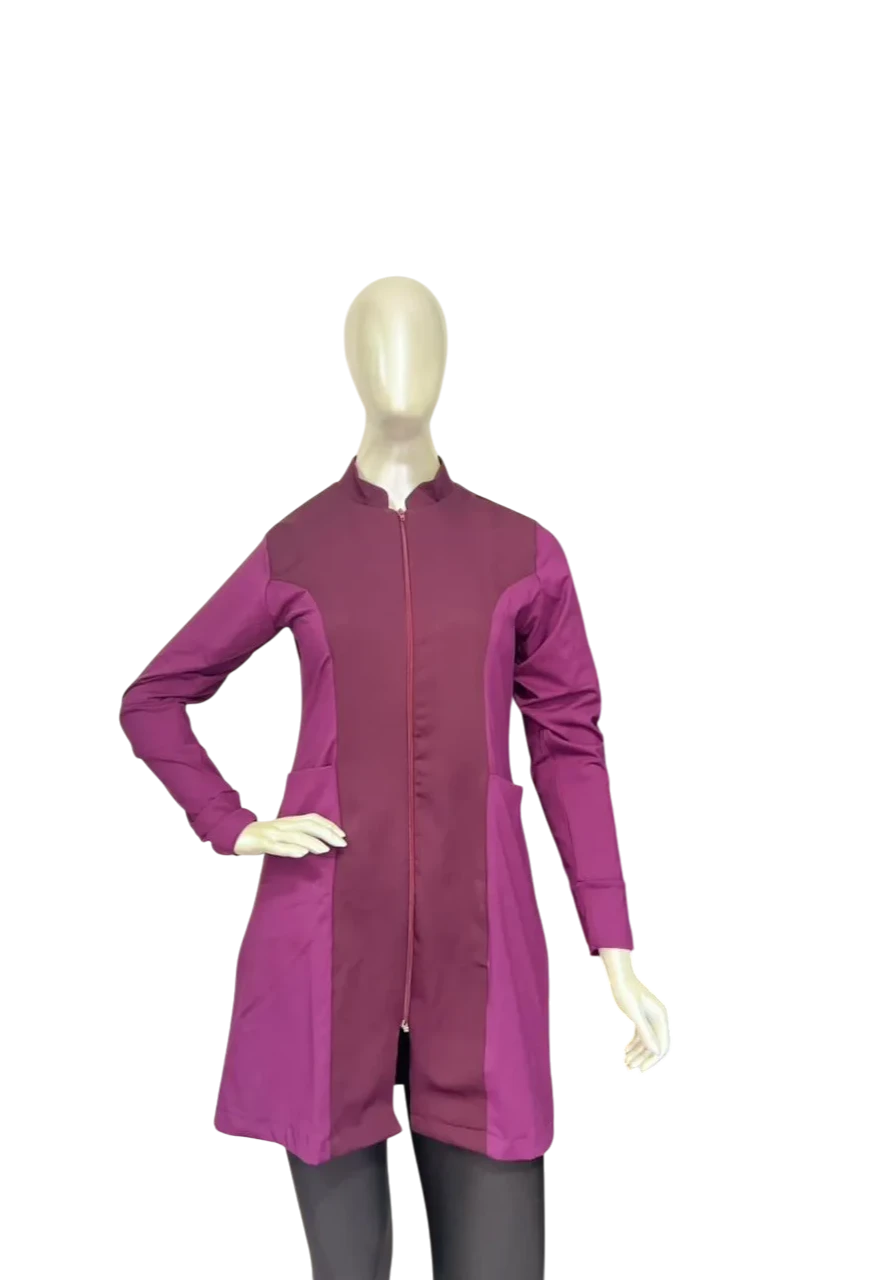 Jaleco Manga Longa Zíper Roxo — Artveste Uniformes