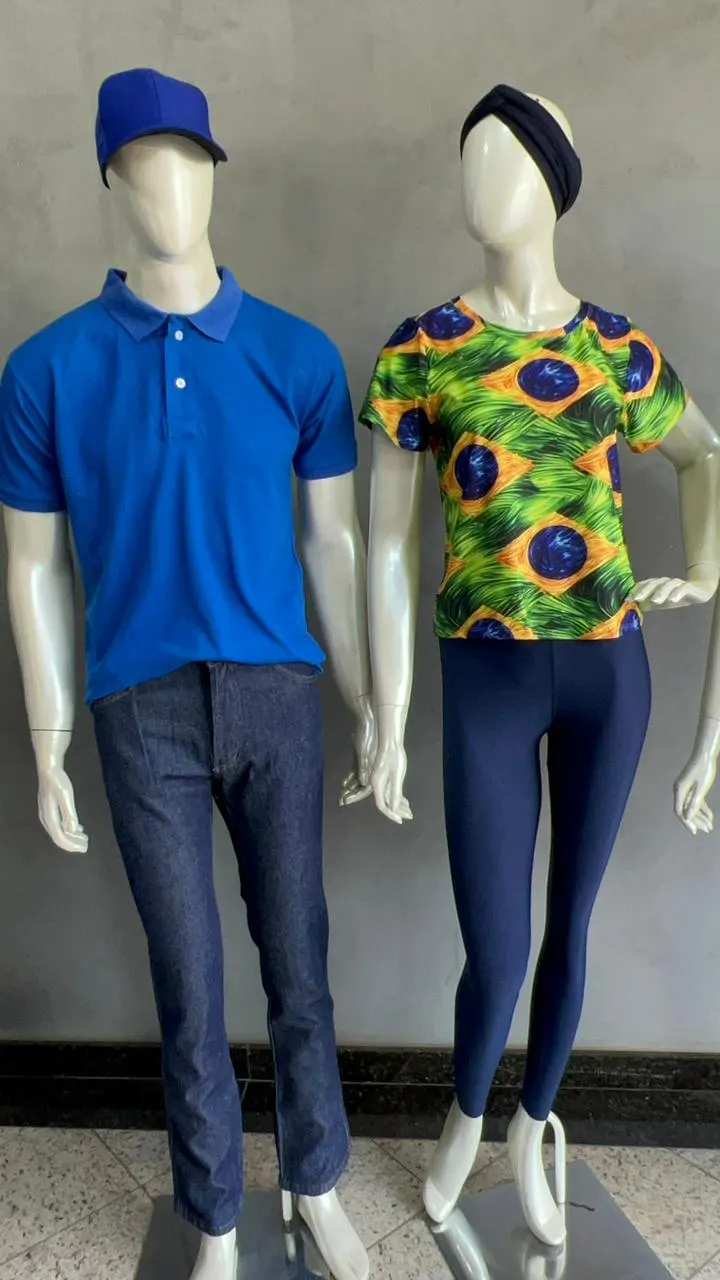 Polo Azul e Blusa Bandeira Brasil — Artveste Uniformes